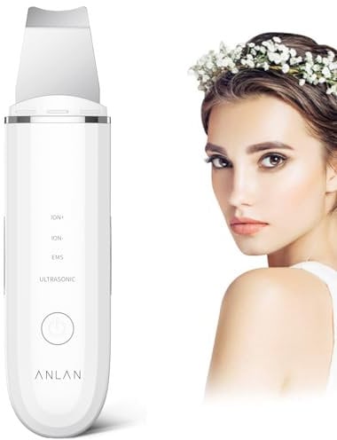Pulizia Viso, ANLAN Skin Scrubber Ultrasuoni Professionale per Pulizia Profonda la Viso Peeling e Cura,4 modalità Rimozione di Comedone, USB Ricaricabile