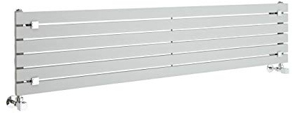 Milano Capri Silver Horizontal Single Flat Panel Radiator - 354mm x 1600mm