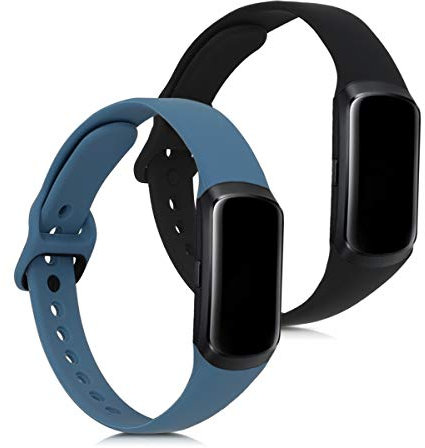kwmobile Bracelet compatible avec Samsung Galaxy Fit (SM-R370) bracelet - 2x bracelet de rechange en silicone pour fitness tracker
