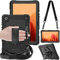 TECHGEAR Funda Compatible con Samsung Galaxy Tab A7 10.4 (SM-T500, T503, T505, T509) Funda Protectora Prueba de Choques Resistente Carcasa con Soporte Giratorio de 360 Grados y Correa de Hombro