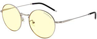 Gunnar Gaming- und Computerbrille - Ellipse, Silver Rahmen, Amber Linsen - Blaulichtfilter Brille, Premium Blaufilter, UV-Schutz,