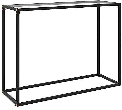 vidaXL Table Console Table de Couloir Table d'Entrée Table sous Miroir Salon Salle de Séjour Maison Intérieur Transparent 100x35x75 cm Verre Trempé