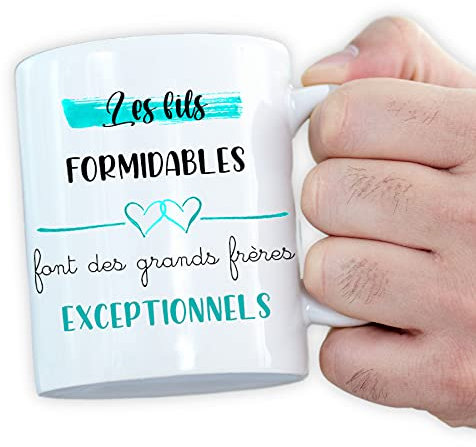 Mug personnalisé futur grand frère - Annonce grossesse originale - Tasse magique - Les fils formidables font des grands frères exceptionnels (Fils formidable)