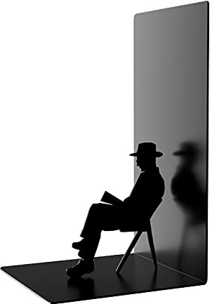 I-TOTAL® - Niedlicher Buchständer aus Metall, Buchstützen/Buchstützen für Regal/Tisch (Reading Man)