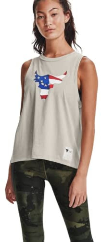 Under Armour Women's Project Rock Tank (Summit White/Multi-Color - 110, X-Large)