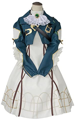 PUYYDS Anime Violet Evergarden Cosplay Costume de Haute qualité Princesse Robe de Chambre Halloween Carnaval Jupe de Bal pour Femme, M