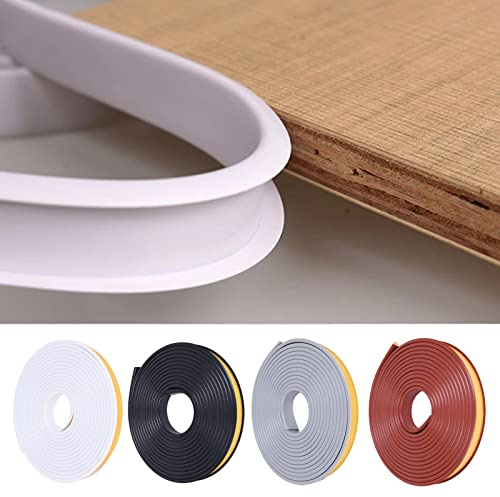U-Form Selbstklebend Möbelkantenband,5 Meter Möbelkantenband Flexible TPE Faltbarer Kantenschutz für Schrankkanten, Abschlussleiste, Deckenkanten, Arbeitsplatten (Schwarz, 16mm * 5m)