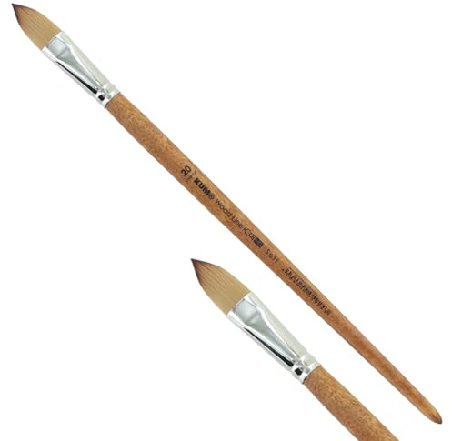 KUM - Acryl- und Ölpinsel Wood Line Katzenzunge Größe 20 | Malpinsel für Künstler, Künstlerbedarf für Acrylmalerei und Ölmalerei