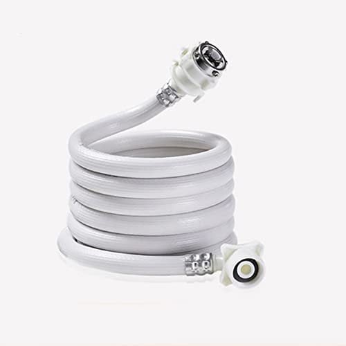 Long Washing Machine Hose, Universal PVC Washing Machine Water Inlet Pipe with Steel Connector Extension Tube Washing Machine Hoses, Flexible and Anti Kink (2 Meters)