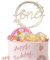 BETESSIN One Kuchen Topper Holz Kuchenstecker Kuchendeko Tortendeko für 1. Geburtstag 1. Jahrestag Gender Reveal Partydeko