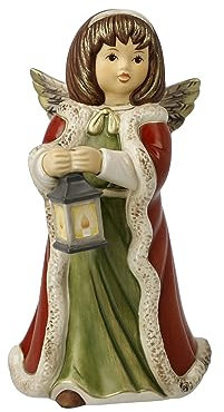 Goebel Himmelsboten Engelfigur mit Laterne, Strahlendes Abendlicht aus Steingut, 66-704-36-1