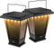 WIAONE pohopa Bluetooth Speakers Waterproof, Solar Powered 2 Packs True Wireless Stereo Sound 20W Speakers Dual Pairing Lantern Indoor Outdoor Speakers with 20 Piece LED Lights, Richer Bass, Black