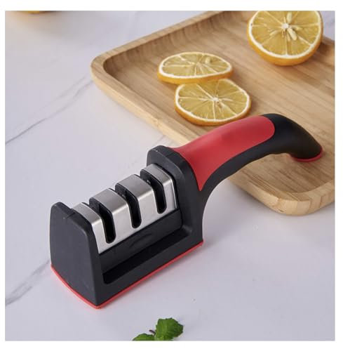 Afilador Cuchillos, Rhovesy Piedra de Afilar de 3 etapas, Knife Sharpener, Piedra de acero al tungsteno/diamante/cerámica para rectificado grueso y rectificado de precisión