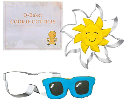 Ensemble d'emporte-pièces en forme de lunettes de soleil en acier inoxydable pour fête à thème, fête prénatale ou mariage