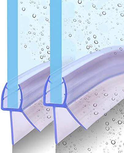 KOOBON Duschdichtung Gebogen 2x 100cm Ersatzdichtung für Glasstärke 4mm 5mm 6mm Runddusche Dichtung Viertelkreisdusche Duschkabinen Badwanne Duschtürdichtung Wasserabweiser Schwallschutz Spritzschutz
