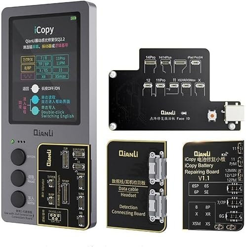 Qianli 3-in-1 iCopy Plus 2.2 für iPhone 7/8/8P/X/XR/XS/XSMAX/11 Pro Max/12/13/14 Face ID/LCD/Vibrator Transfer EEPROM Programmer & Akku/Beleuchtungsplatine ..