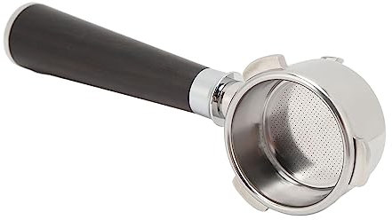 Akozon Double Spouts Portafilter, 54mm Stainless Steel Handle Three Ear Ears Nozzle for Breville 870 880 Rosewood Replaceable Coffee Making Machine Attachments Home Office