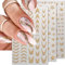 8 Blätter French Nails Nagelsticker Selbstklebend Nagelaufkleber Glitzer Gold French Nail Sticker Schmetterling Stern Nagel Stickers Wellen Linien Nagelfolie Nail Art Stickers Nageldesign Zubehör
