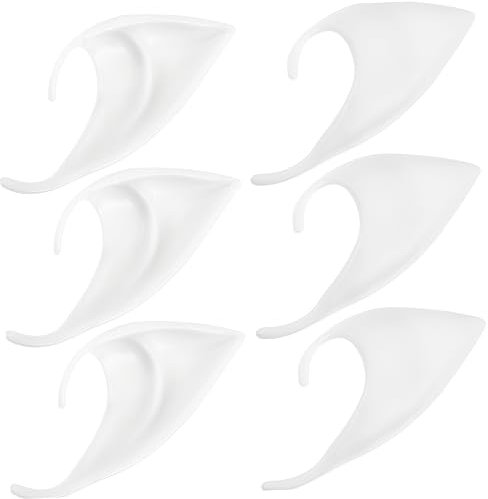 SAFIGLE 6st Waldfee Kostüm Für Damen Elfenohren Aus Latex Elfen Ohrstöpsel Dobby-Ohren Fee Kopfschmuck Elfenkostüm Für Damen Falsche Ohren Fantasiestadt Kieselgel Abschlussball Weiß Mann