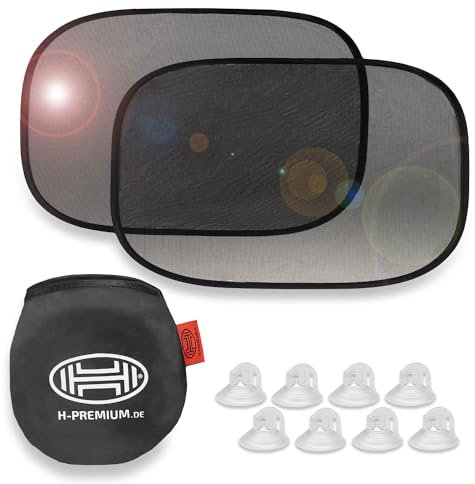 Premium Auto Sonnenschutz mit Saugnapf 80x44cm 2er Set