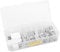 Plastic Cable Management Box, Desktop Compact Electronics Organizer with Lid and 7 Compartments Large Cable Organizer Storage Box Power Cord Case for Desk Drawer, Office, Home Use White