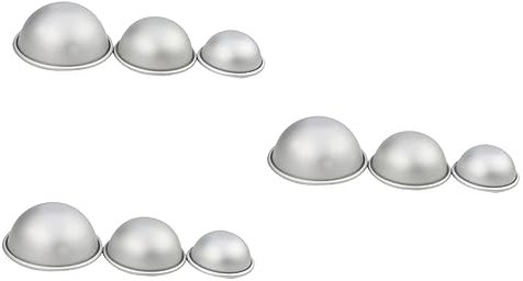Amosfun 9 Stk Silikon-cupcake Silikonformen Kuchen Badesalz Bombe Schimmel 3d Backform Aluminiumlegierung