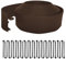 Bordure de pelouse flexible avec longueur 10 m, 10 cm, kit de bordure de jardin en plastique avec 30 piquets de jardin, bordure de chemin anti-creusement pour herbe, parterre de fleurs, pavés (marron)
