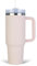 40 oz Tumbler with Handle, Insulated Tumbler with Lid and Straw, Stainless Steel Vacuum Insulated Travel Coffee Mug Cup, Double Wall Metal Tumbler Maintains Cold Ice Heat for Hours,1182ml(Rose Quartz)