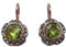 Grüne Peridot-Ohrringe Sterling-Silber vergoldet Rot-Vergoldung 18 Karat Strass glänzend Brisur Jugendstil festlich elegant Handarbeit Italien