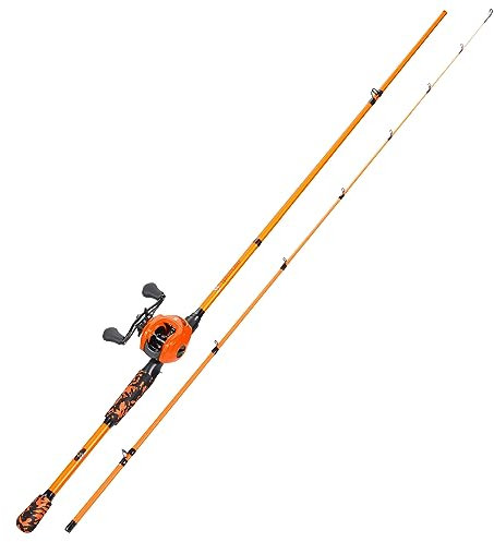 Sougayilang ZJJ Baitcaster-Ruten- und Rollenset, IM7 Graphit 2-teiliger Bait Casting Ruten mit Edelstahlführungen, 7.2:1 Magnetbremse Baitcaster Rollen für Salzwasser Süßwasserfischen-O18-L