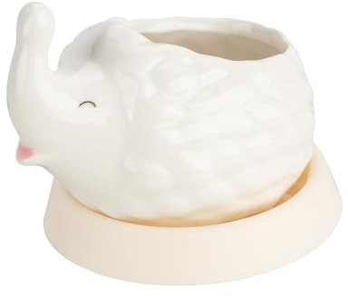 CAIRIAC Cute Hedgehog Succulent Planter Pot for Indoor Outdoor Plants White Ceramic Planter for Home Garden Desktop Bed Office Decor Cartoon Hedgehog Decorative Flower Plant Pot