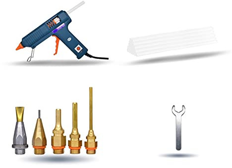 Heißklebepistole, 150 W, Heißklebepistole mit Temperaturregelung für den Heim-, Heimwerker- und Industriebereich, Verwendung von 11-mm-Klebesticks, Düse aus reinem Kupfer, kompakt und leicht (Farbe: S
