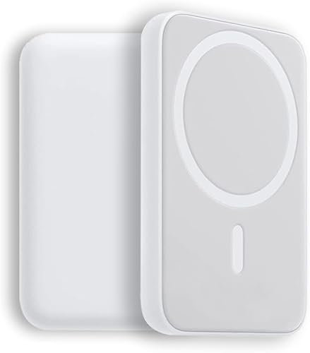 Batterie Externe, 5000mAh Magnetic Powerbank Fonction de Charge Rapide, Recharge Rapide sans Fil Chargeur Portable, Compatible avec iPhone 15/14/13/12 (GH-JK)