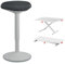 Leitz Ergo Set Active Stehhocker mit Dual Density Foam Komfortsitz + Schreibtisch-Aufsatz mit Tastaturablage für Bildschirme & Laptops, Bürohocker höhenverstellbar von 57-82 cm, 65450085 + 65320085