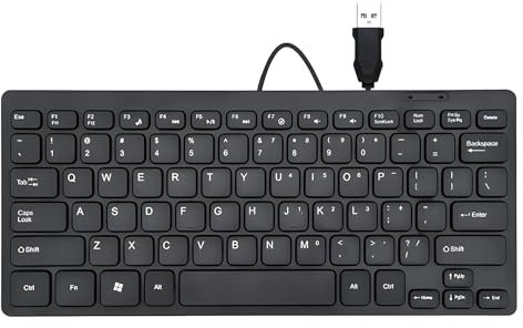 ZHSDUEWN Wired USB Mini Keyboard, Universal 78-Key Ultra-thin Keyboard, Slim Ergonomic Portable Mini Business Keyboards For Desktop Computer Laptop PC