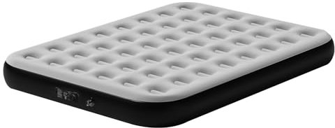 HikerSKY King Air Mattress with Built in Electric Pump, with Comfort Plush, Air Bed for Home, Guests, Camping Use (Grey, 201x153x25cm)