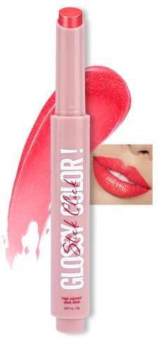 Erinde Glitzer Lippenstift & Lip Balm 2 in 1, Shimmer Lip Gloss, Feuchtigkeitsspendend Lipstick, Pflegender Lippen Makeup Stick #006