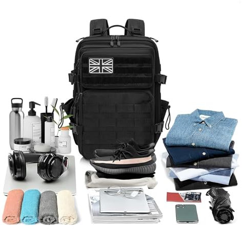 OUUTMEE Military Tactical Backpack(25L/35L/45L/50L), MOLLE Rucksack for Men & Women, Army Assult Camouflage Hunting Daypack 3 Day Bug Out Bag Laptop Bag for Hiking, Travel,Camping & Outdoor Adventures