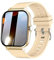 ALCENTIS - Reloj inteligente deportivo con pantalla ancha, correa de silicona, compatible con sistema Android e iOS (pulsera Beige)