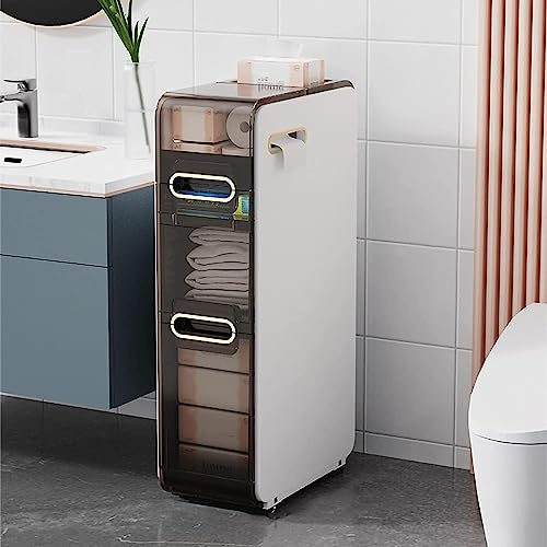 Cassetti impilabili a 4 ripiani da bagno sotto il lavandino con torre cassetto sottile nizer carta igienica con grande capacità e ruote comò stretto.