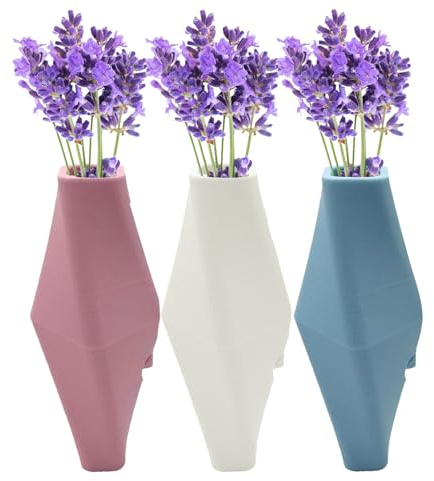 Dubbulon 3 Stück Fahrrad Blumenvase Für Lenker - Romantische Silikon Lenker-Vasen-Dekorationen, FahrradDeko Für Frauen Und Mädchen, Fahrrad-Zubehör, Abnehmbarer Motorrad Blumenvase Für Lenkers