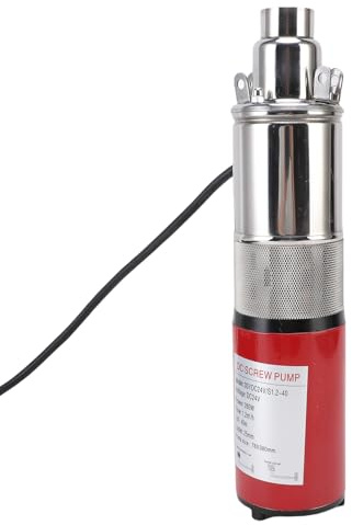 Asixxsix Deep Well Submersible Pump, 260W Stainless Steel Screw Well Pump 1.2m³/h Flow 40M Head, Submersible with 10M Power Cord, for Farm Ranch Irrigation