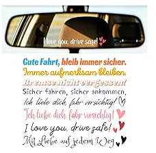 Yezirzax 9 PCS I Love You Drive Safe Aufkleber, “lch liebe dich fahr vorsichtig”Aufkleber, Wasserfeste Lustige Aufkleber mit Sprüchen für den Rückspiegel Autofenster