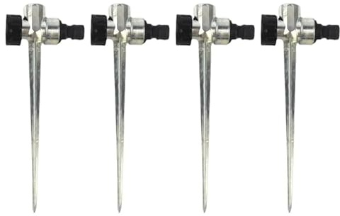 Hydrogarden 4 Stück Rasensprenger-Spike, Metallener Bewässerungskopf, 1/2-Zoll-Innengewinde und seitliche Außengewindeschnittstelle, für Rasen Garten Bewässerung for Effortless Sharpening Efficiency