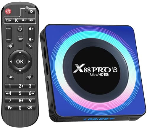 Android TV Box,Sohiset Android 13.0 TV Box with 4GB RAM 64GB ROM RK3528 Quad-Core 64bit Cortex-A53 Mali 450 MP2 GPU Support 2.4/5.0GHz WiFi BT5.0 10/100M Ethernet 8K 3D DLNA USB3.0 HDMI 2.0 H.265