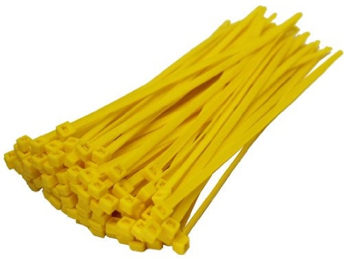 50 X Yellow Cable Ties 200Mm X 4.8Mm Zip Tie Bases
