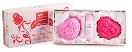 Bio-Fresh Coffret cadeau Rose bulgare 2 savons mains 70 g et baume à lèvre 5 ml