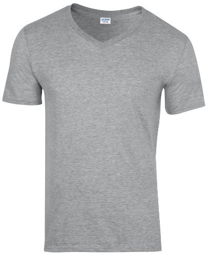 Gildan Men's Soft Style V-Neck T Shirt T - Shirt (Pack of 1)