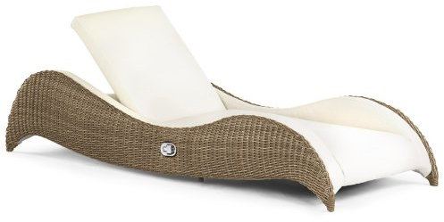 Strandkorbwerk Sonnenliege Luxor Single Cubu Croko Polyrattan Gartenliege Terrasse Wintergarten