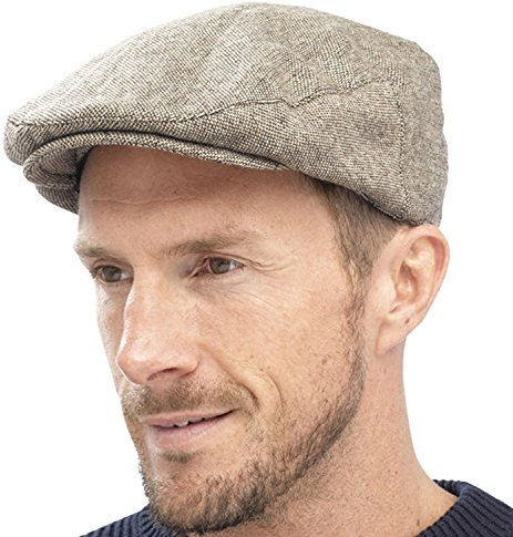 Tom Franks Traditionelle Schiebermütze für Herren, braun, M/L